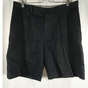 Ashworth Men's Golf Short 34 Waist Black Pleated EZ Tech Cotton